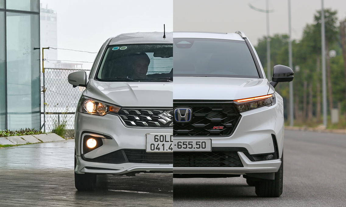 Ertiga (trái) và CR-V, hai mẫu hybrid bán chạy nhất thị trường. Ảnh: Suzuki, Lương Dũng