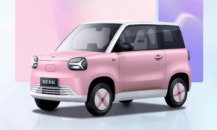 Mẫu xe điện mini Zhido Caihong với màu hồng bắt mắt. Ảnh: Zhido