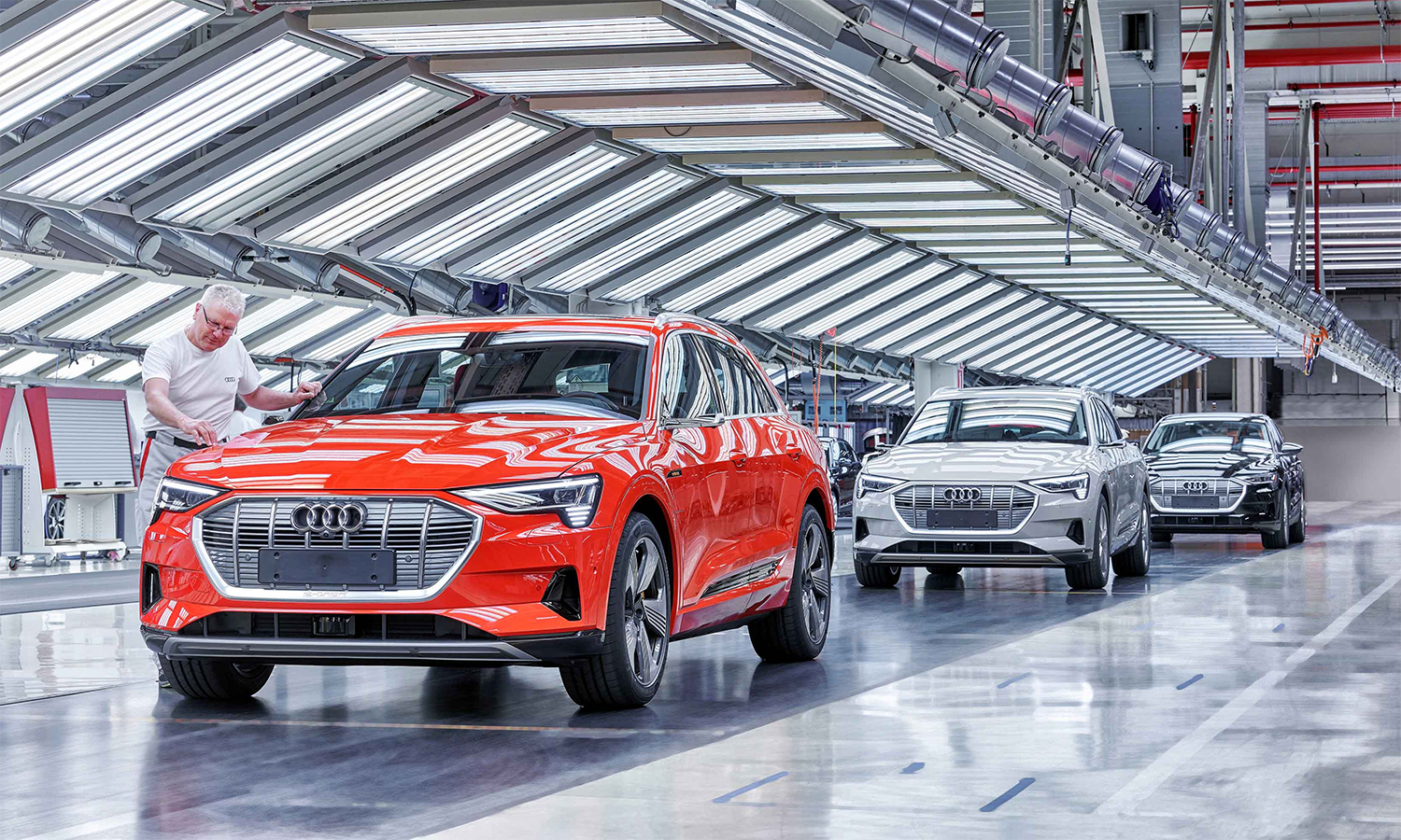 SUV điện Audi e-tron tại nhà máy Brussels. Ảnh: Audi